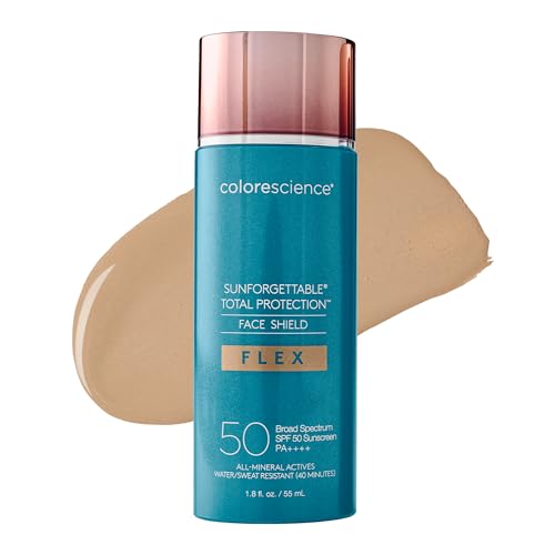Colorescience FLEX Tinted Mineral Sunscreen SPF 50, Tone-Adapting Buildable Coverage with Zinc Oxide, Environmental Defense Against Blue Light Beauty & Personal Care Colorescience