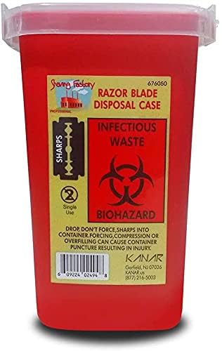 The Shave Factory Blade Dispenser, sharps container, needle disposal containers, sharps disposal container, razor blade disposal container, for home Beauty and Personal Care the shave factory