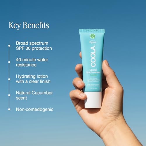 COOLA Organic Face Sunscreen SPF 30 Sunblock Lotion, Dermatologist Tested Skin Care for Daily Protection, Vegan and Gluten Free, Cucumber, 1.7 Fl Oz Beauty & Personal Care COOLA