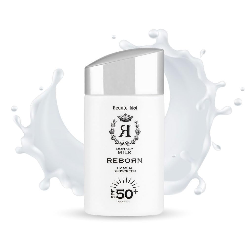 BEAUTY IDOL DONKEY MILK REBORN UV AQUA SUNSCREEN SPF 50+ PA++++ (50 ML), 1.76 Ounce (Pack of 1)
