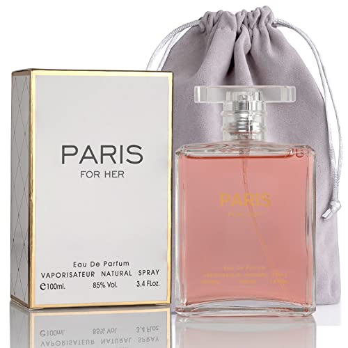 NovoGlow Paris For Her Eau de Parfum Spray Perfume, Fragrance For Women-Daywear, Casual Daily Cologne Set with Deluxe Suede Pouch- 3.4 Oz Bottle Beauty & Personal Care NovoGlow