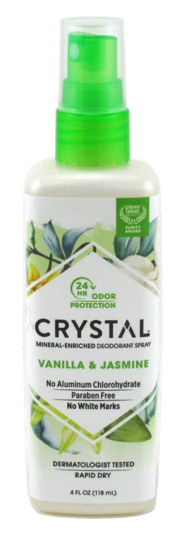 Crystal Deodorant Spray 4 Ounce Vanilla & Jasmine (Pack of 2) Beauty and Personal Care Crystal Essence