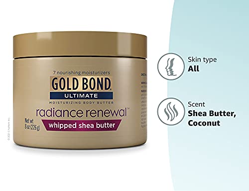 Gold Bond Ultimate Radiance Renewal Whipped Shea Butter, Moisturizing Body Butter, 8 oz Beauty & Personal Care Gold Bond