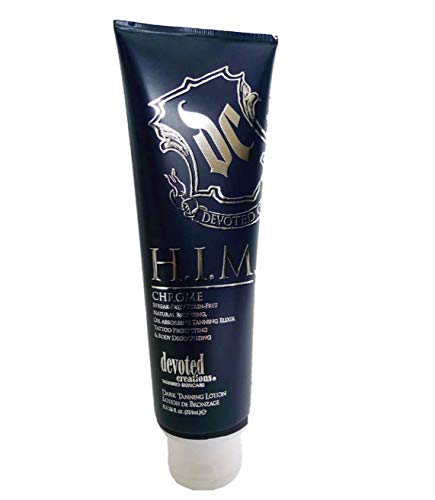 DEVOTED CREATIONS H.I.M Chrome Natural Bronzer For Men Tanning Lotion 8.5 oz Beauty & Personal Care Devoted Creations