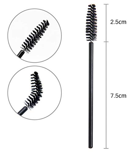 50 Pcs Eyelash Brushes Makeups Brushes Disposable Mascara Wands Applicator Eye lashes Cosmetic Brush Maquiagem Makeup Tool (black)