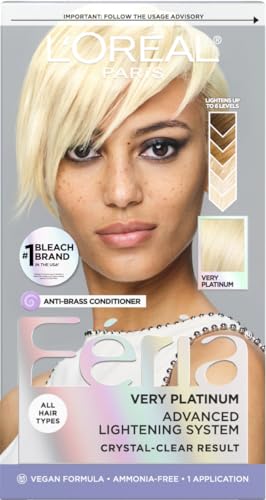 L'Oreal Paris Feria Multi-Faceted Shimmering Permanent Hair Color, Very Platinum, Pack of 1 Hair Dye Kit
