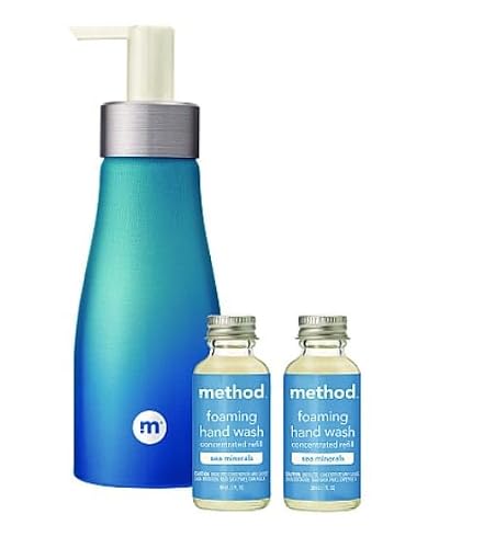 Refill + Reuse Foaming Hand Soap Refill Kit, Sea Minerals, (2) 1 oz Refill Bottles, 10 oz Dispenser Bottle Beauty & Personal Care wynn usa