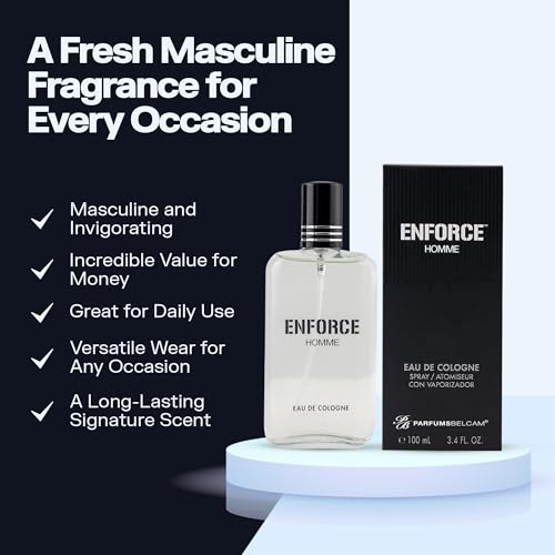 PB ParfumsBelcam Enforce Homme Eau de Toilette Spray for Men - Long-Lasting Woody Sandalwood Fragrance with Citrus & Musk, Masculine Cologne Beauty & Personal Care PB ParfumsBelcam