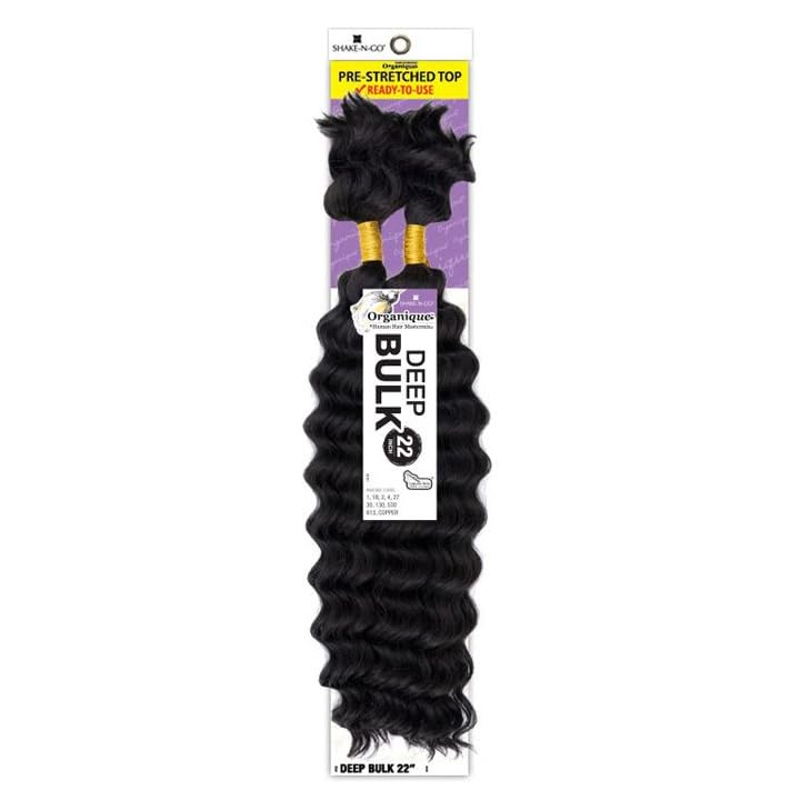 Organique Mastermix Shake-N-Go Human Hair Braids - Deep Bulk 22" (Color:1B OFF BLACK)