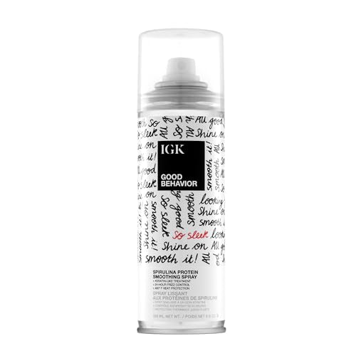 IGK GOOD BEHAVIOR Spirulina Protein Smoothing Spray | Frizz Control + Heat Protectant | Vegan + Cruelty Free | 5.6 Oz Beauty & Personal Care IGK