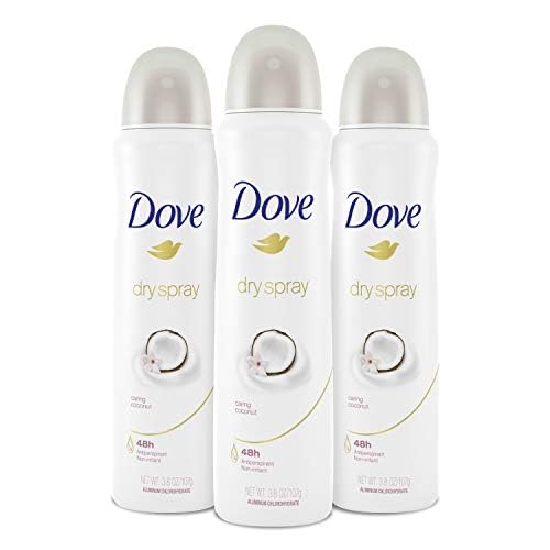 Dove Advanced Care Dry Spray Antiperspirant Deodorant Caring Coconut 3 Count For Women With 48 Hour Protection Soft And Comfortable Underarms 3.8 oz Beauty and Personal Care Dove