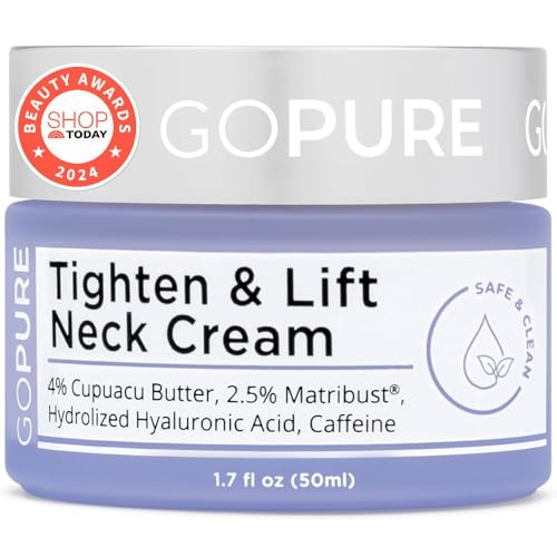 goPure Tighten & Lift Neck & Chest Moisturizer Cream for Visibly Firming, Tightening and Lifting the Look of Wrinkles & Crepey Skin, 1.7oz Beauty and Personal Care goPure Default Title