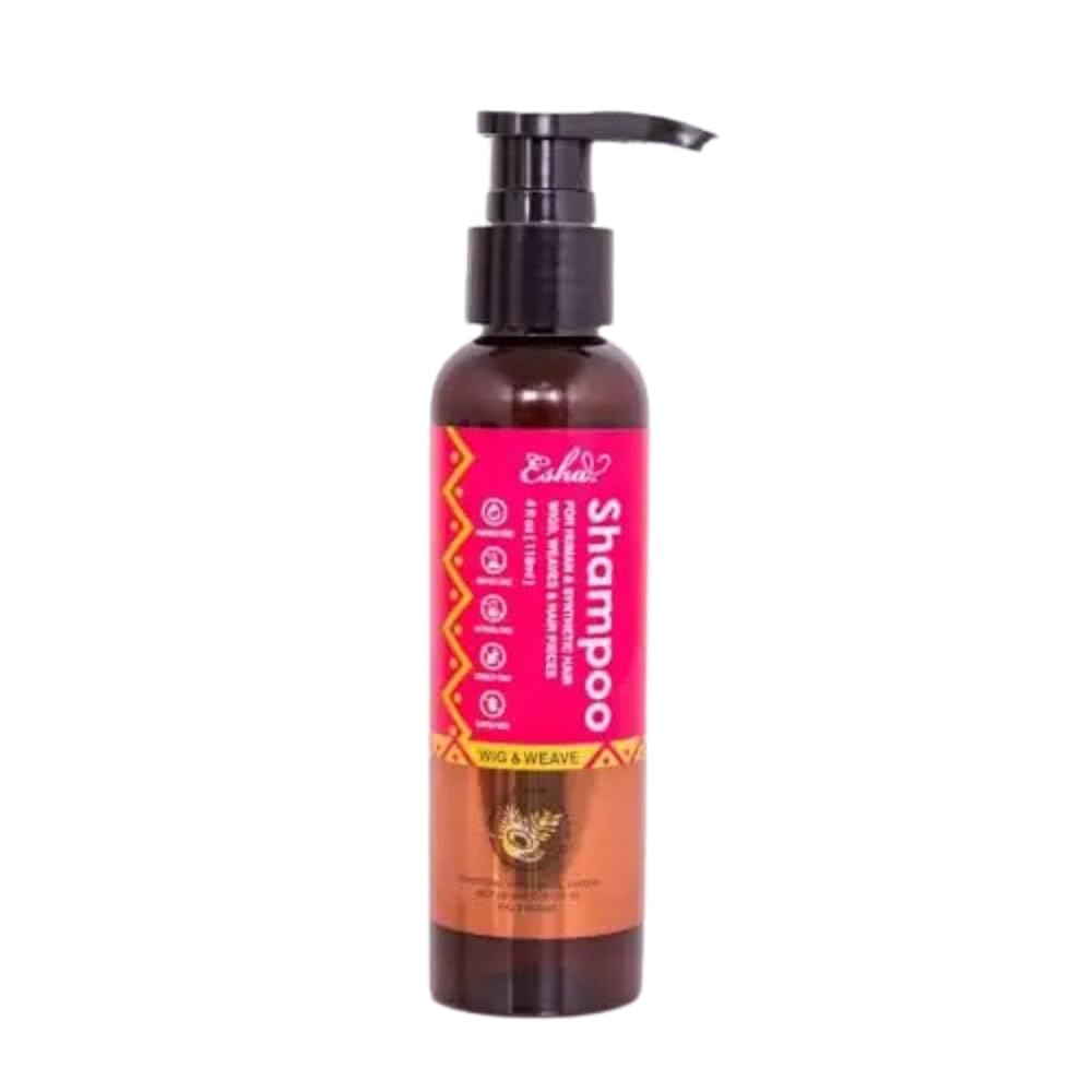 Esha Wig & Weave Revitalizing Shampoo - Human Hair & Synthetic Wigs, Weaves, Extensions & Braids I Coconut Oil Infused, Sulfate-Free I Restores