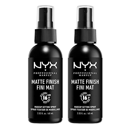 NYX PROFESSIONAL MAKEUP Makeup Setting Spray - Matte Finish, Long-Lasting Face Mist for up to 16HR Wear, Vegan Formula (Pack of 2) Beauty & Personal Care NYX PROFESSIONAL MAKEUP