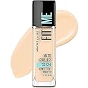 Maybelline Fit Me Matte + Poreless Liquid Oil-Free Foundation Makeup, Light Beige, 1 Count (Packaging May Vary) Beauty & Personal Care MAYBELLINE