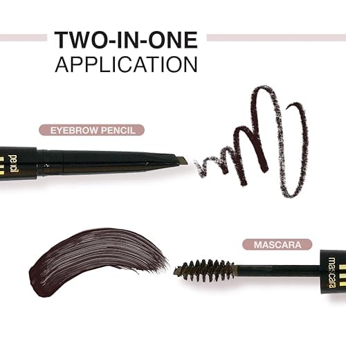 EBIN NEW YORK Secret of Pharaoh Dual Eyebrow Pencil & Mascara Natural Espresso | 2-in-1 Brow Pencil & Gel | Water-Resistant, Long-Lasting, Natural Beauty & Personal Care EBIN NEW YORK
