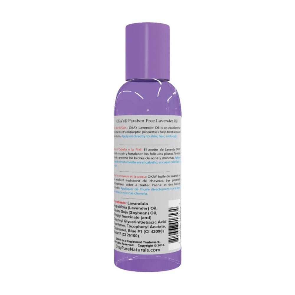 OKAY |Blended Lavender Oil | For Hair and Skin | Moisturizes | Replenishes | Free of Paraben | 2 oz Beauty & Personal Care OKAY