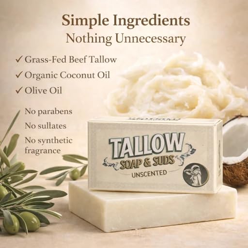 Pure Beef Tallow Soap Bar 3 Pack Beauty & Personal Care Lady May Tallow