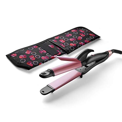 JYfeel 2-in-1 Flat Iron & Curling Iron, Travel Hair Straightener and Curler Combo with 1" Ceramic Plate, Dual Voltage, Rose Gold Beauty & Personal Care JYfeel