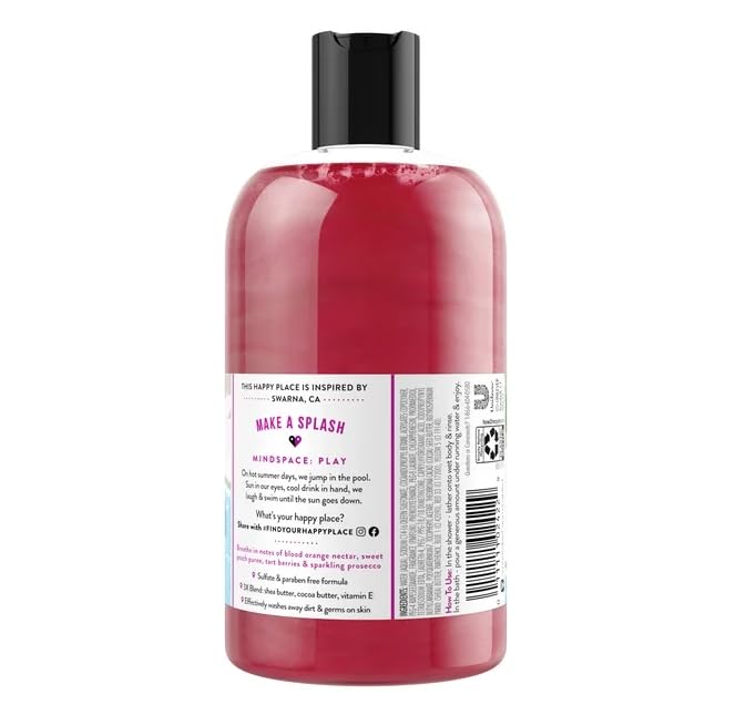 Find Your Happy Place Bubble Bath and Shower Gel Summertime Sprinklers 12 fl. oz., Pink Beauty and Personal Care Find Your Happy Place