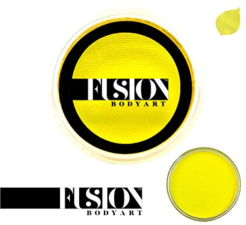 Fusion Body Art Pro Face Paint | Prime Bright Yellow (32gm), Professional Quality Water Activated Face and Body Paint Supplies Single Makeup Cake Beauty & Personal Care FUSION BODY ART