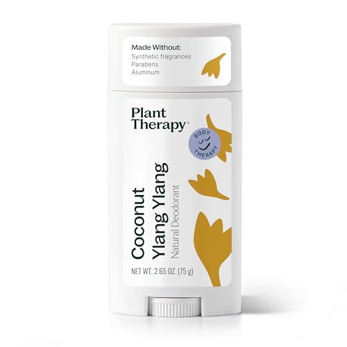 Plant Therapy Coconut Ylang Ylang Natural Deodorant for Men & Women 2.65 oz Aluminum Free, with Coconut Oil, Shea Butter, Earth Wax, & Baking Soda Beauty and Personal Care Plant Therapy