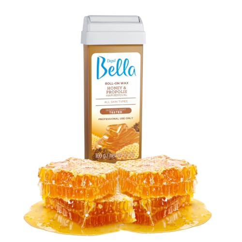 Depil Bella Brazilian Roll On Wax Honey and Propolis Depilatory - Body Waxing, Hair Removal Wax-Cartridge - For Men and Women - Home Self Waxing Beauty and Personal Care DEPIL BELLA