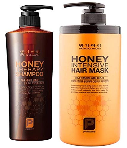 Daeng Gi Meo Ri Honey Intensive Hair Mask Pack 1000ml And Honey Therapy Shampoo 500 ML (Set)