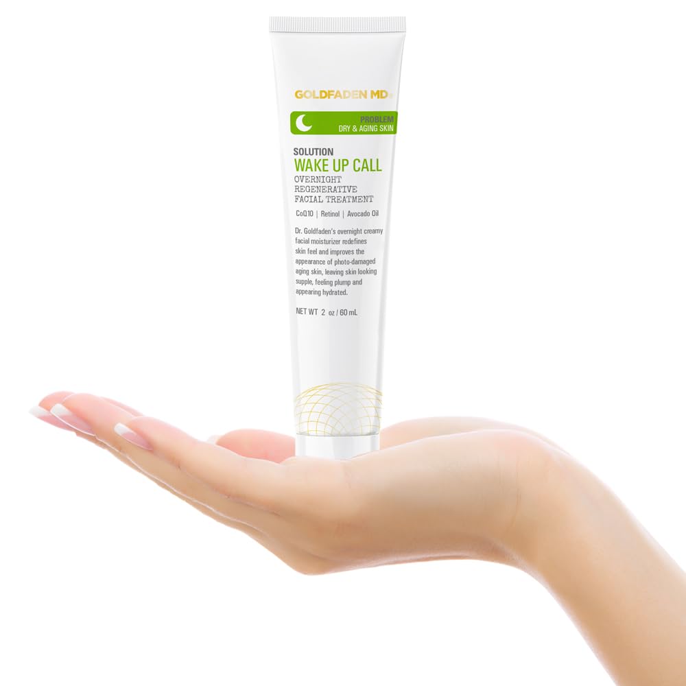 Dr. Goldfadens Wake Up Call Night Facial Moisturizer Night Cream for Dry & Aging Skin | w/Alpha Lipoic Acid, Avocado Oil Retinol, Co-enzyme Q10 2.0 Fl Beauty & Personal Care GOLDFADEN MD