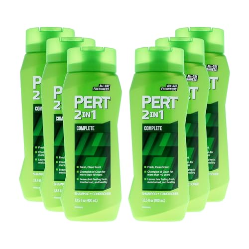 PERT 2 in 1 Complete Clean Shampoo and Conditioner - Mens Shampoo for Daily Use - Hair Conditioner for Men - Removes Dirt, Oil, and Build Up - 6 pc Beauty & Personal Care Pert