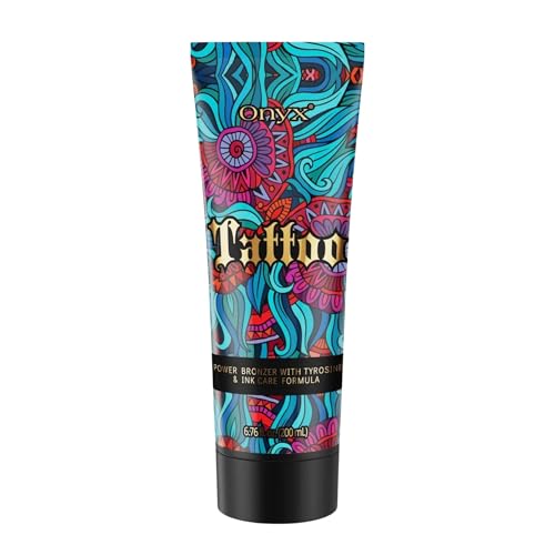 Tattoo Safe Tanning Bed Lotion - Indoor Dark Tanning Accelerator with Fade Protection | Tattoo Color Enhancer & Hydrating Skin Formula | 6.76 Fl Oz Beauty & Personal Care Onyx