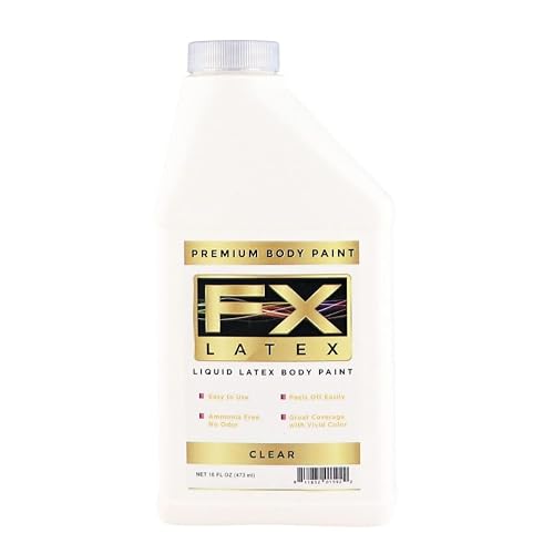 Liquid Latex - Face and Body Paint, Ammonia Free, Easy On and Off, Cosplay Makeup, Create Professional Monster, Zombie Arts 16 Oz (Clear) Beauty & Personal Care Liquid Latex Fashions