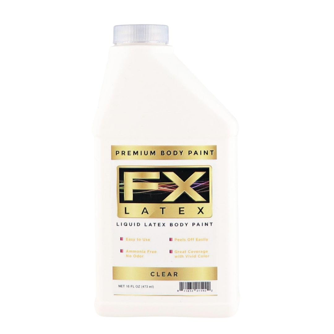 Liquid Latex - Face and Body Paint, Ammonia Free, Easy On and Off, Cosplay Makeup, Create Professional Monster, Zombie Arts 16 Oz (Clear) Beauty & Personal Care Liquid Latex Fashions