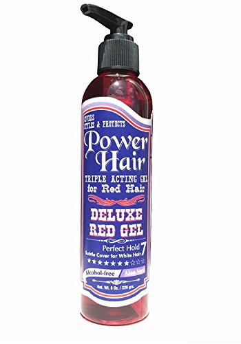 POWERHAIR Hair Gel, Subtle cover for gray hair, alcohol free, perfect hold, 8 Fl oz.(Black/Red/Brown) (RED for Redheads) Beauty & Personal Care POWERHAIR.ORG
