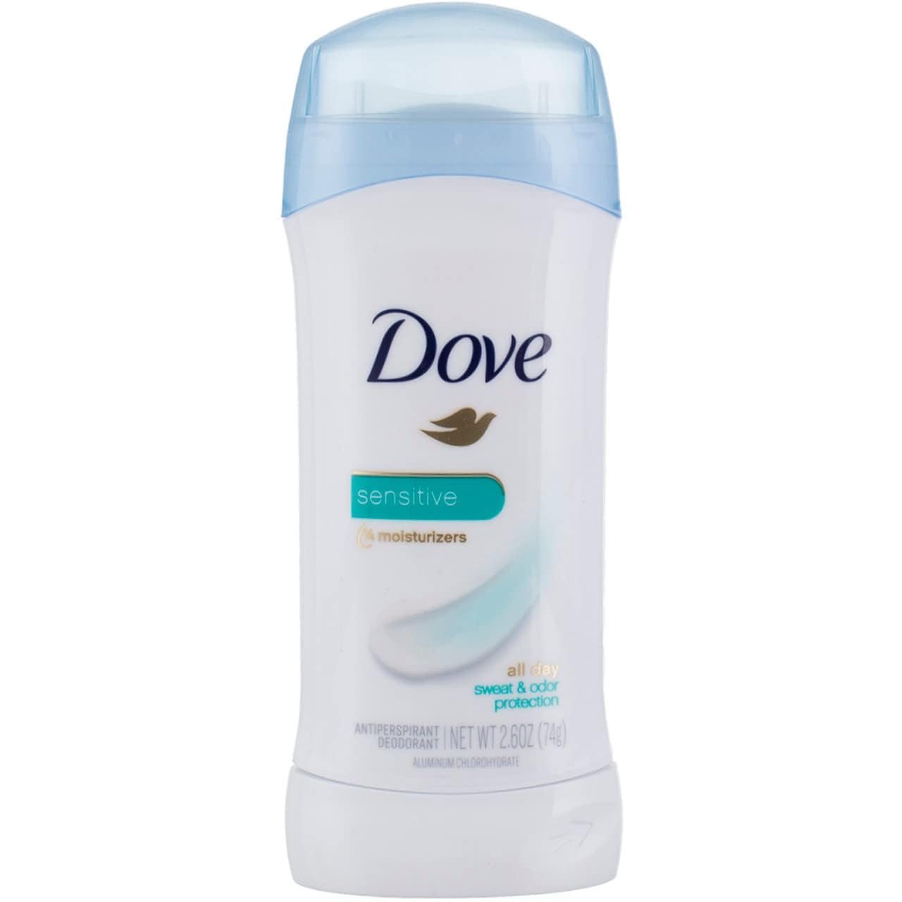 Dove AntiPerspirant Deodorant Sensitive Skin, White, Unscented, 2.6 Oz (Pack of 4) Beauty and Personal Care Dove