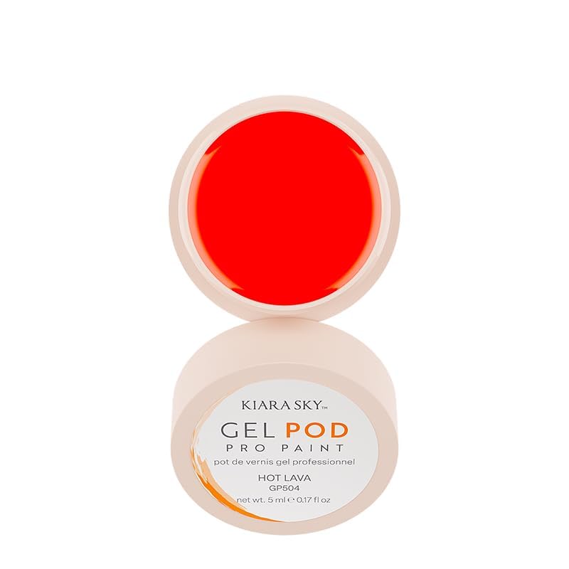 KIARA SKY Professional Nails Gel Art Pod - Ultra Pigmented Gel Art Paints (Hot Lava) Neon Orange