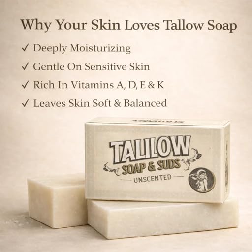 Pure Beef Tallow Soap Bar 3 Pack Beauty & Personal Care Lady May Tallow