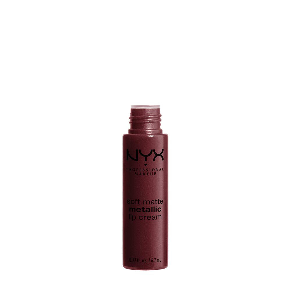 NYX PROFESSIONAL MAKEUP Soft Matte Metallic Lip Cream, Liquid Lipstick - Budapest (Deep Mauve With Red Undertone) Beauty & Personal Care NYX PROFESSIONAL MAKEUP