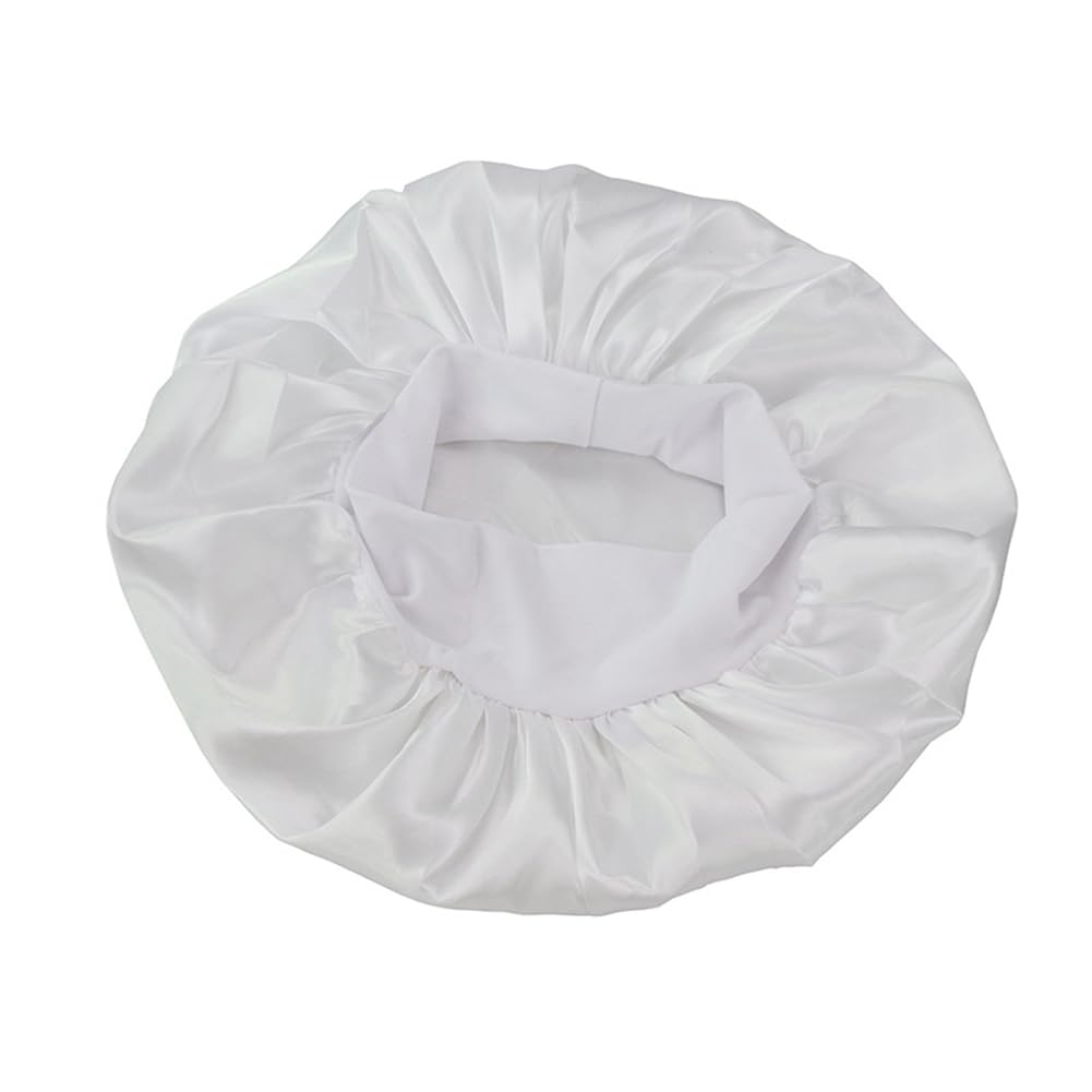 AKOAK 1 Pack Wide-Brimmed High-Elastic Headband Nightcap Ladies Bathing Chemotherapy Cap Hair Care Hat (White) Beauty and Personal Care AKOAK