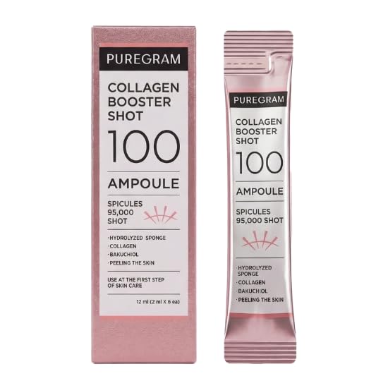 PUREGRAM Collagen Booster Shot 100 Ampoule, Daily Spicule Microneedling Collagen Serum for Skin Texture, Elasticity Look & Healthy Glow Beauty & Personal Care PUREGRAM