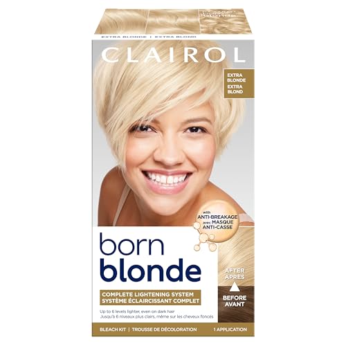 Clairol Born Blonde Extra Blonde Bleach Kit, Complete Lightening System, Up to 6 Levels Lighter Hair Color, Pack of 1 - Packaging May Vary Beauty & Personal Care Clairol