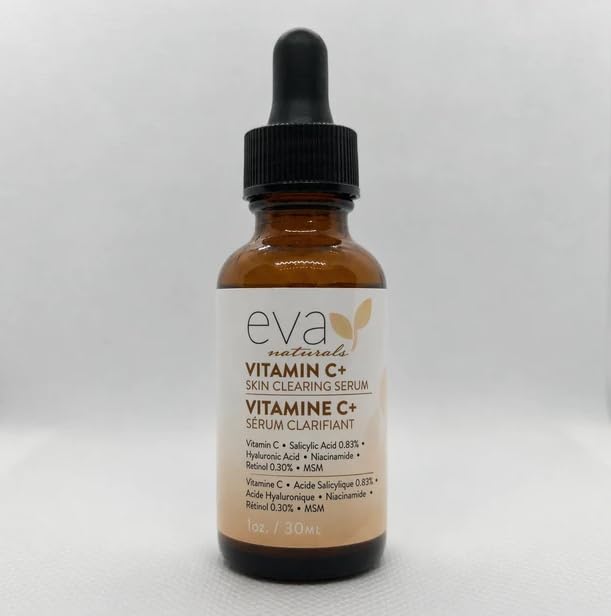 Vitamin C Serum for Face with Retinol (0.30%) & Salicylic 0.83% + Hyaluronic | Skin Refining Facial Serum for Uneven Tone, Texture & Hydration | Beauty & Personal Care Eva Naturals