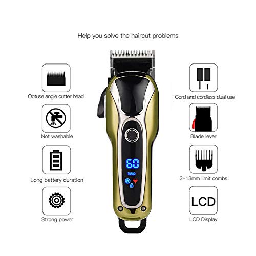 ZUIAI Hair Clipper Shaver Beard Trimmer Men Rechargeable Hair Trimmer Electric Cutter Hair Cutting Machine Clipper Men Beauty and Personal Care ZUIAI