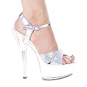 Sexy Fashions 601-JANIE in Silver Glitter Beauty & Personal Care Ellie Shoes