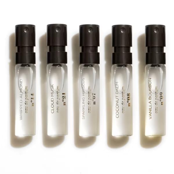 MIX:BAR Scent Discovery Set - Vanilla Bourbon + Whipped Almond + Coconut Palm + Cloud Musk + Sparkling Hibiscus - 5pc Perfume Sampler, 0.05 Fl Oz Beauty & Personal Care MIX:BAR