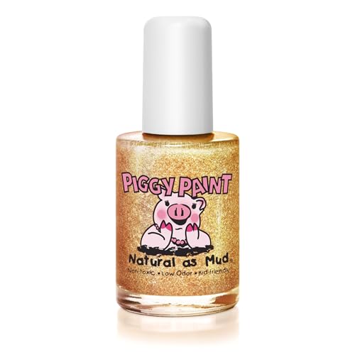 Piggy Paint 100% Non-toxic Girls Nail Polish, Safe, Chemical Free, Low Odor for Kids - 0.5 Fluid Ounce - Heart of Gold