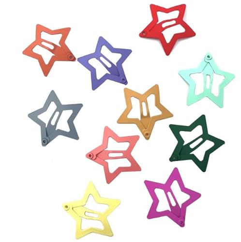 Duehut HLLMX 20 PCS Barrettes For Girls, Women, Toddlers Kids Colorful Hair Barrette Cute Lovely Metal Hair Snap Clips Fashion Stars Barrettes Beauty & Personal Care Duehut