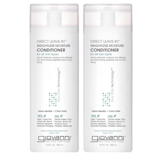 GIOVANNI Direct Leave-In Weightless Moisture Conditioner, 8.5 oz (Pack of 2)