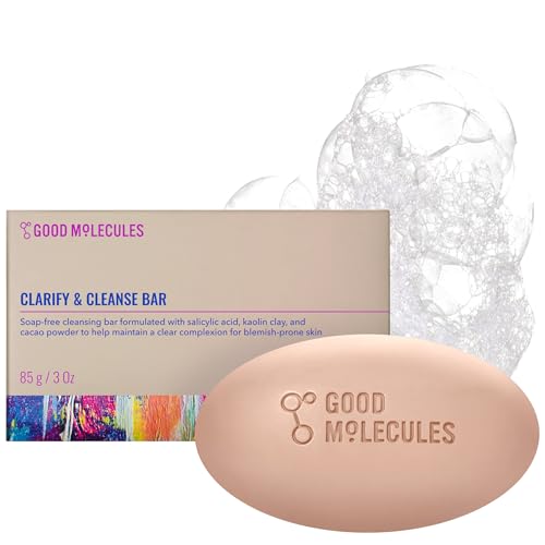 Good Molecules Clarify and Cleanse Bar - Soap Free Bar with Salicylic Acid, BHA for Skin Tone Balancing and Cleansing - Body and Facial Cleanser, Skin Beauty and Personal Care Good Molecules Default Title