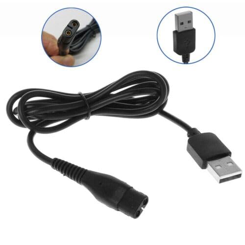 4.3V Electric Shaver USB Charging Cable For Philips Norelco A00390 One Blade QP2520 RQ330 RQ350 S510 S520 S1010 S1050 Power Charger Travel Portable Beauty and Personal Care Diertudmy